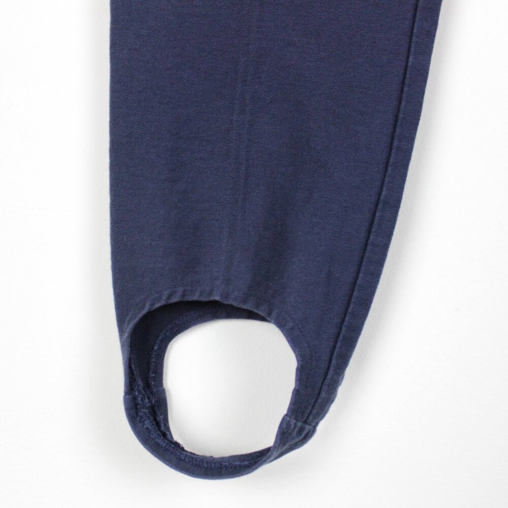 Vintage 90s Stirrup Pants High Waist Navy Blue - Size 14 • Cotton Stretch - Picture 7 of 8